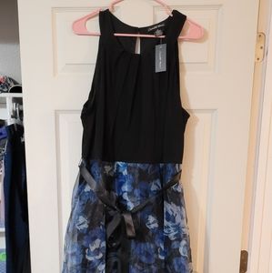 Candalite Women's Blue Floral Dress NEVER WORN, TAG STILL ATTACHED Plus Size 2X